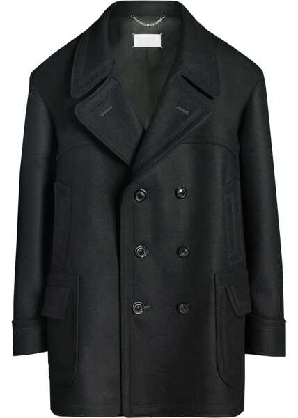 Paltoane Maison Margiela Mm0 Double-Breasted Oversized Coat With Multipocketed Design Black Femei (BM 19580930) 1