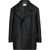 Maison Margiela Mm0 Double-Breasted Oversized Coat With Multipocketed Design Black