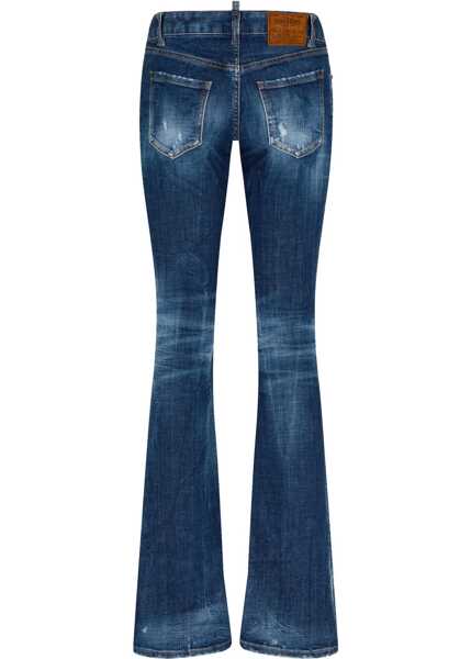 Blugi skinny DSQUARED2 Mid Waisted Jennifer Fit Denims With Belt Loops 14Cm Blue Femei (BM 19580936) 2