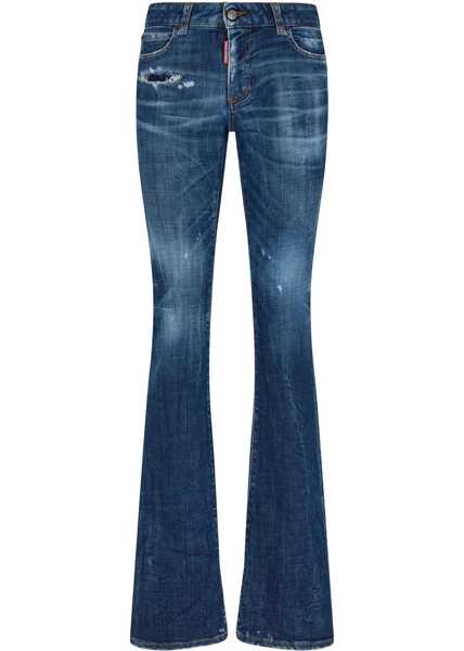 Blugi skinny DSQUARED2 Mid Waisted Jennifer Fit Denims With Belt Loops 14Cm Blue Femei (BM 19580936) 1