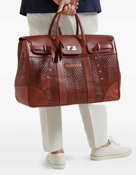 Rucsacuri Brunello Cucinelli Leather Travel Bag BRANDY Barbati (BM 19581032) 2