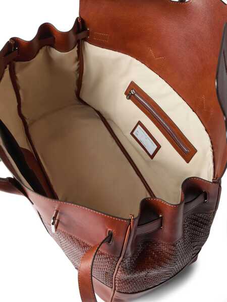 Rucsacuri Brunello Cucinelli Leather Travel Bag BRANDY Barbati (BM 19581032) 4