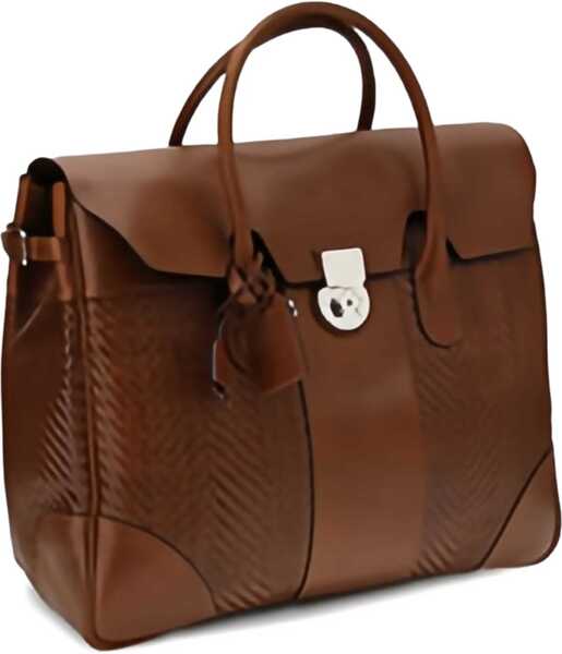 Genti de voiaj Brunello Cucinelli Woven Calf Country Travel Bag BRANDY Barbati (BM 19581038) 2