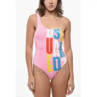 Costume de baie intregi One-Shoulder Swimsuit With Printed Logo Femei