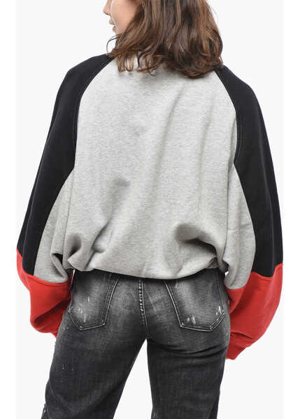 Bluze de trening DSQUARED2 Brushed Cotton Athletic Fit Sweatshirt With Half Zip Black Femei (BM 19581059) 2