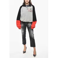 Bluze de trening DSQUARED2 Dama - Bluze de trening DSQUARED2 Brushed Cotton Athletic Fit Sweatshirt With Half Zip Black Femei (BM 19581059) - B-mall.ro