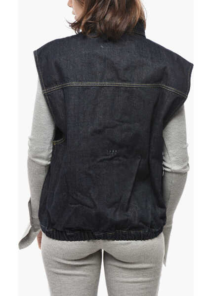Geci de blugi 1989 STUDIO Dark Washed Denim Vest With Hidden Buttoning Blue Femei (BM 19581065) 2
