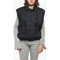 Geci de blugi Dark Washed Denim Vest With Hidden Buttoning Femei