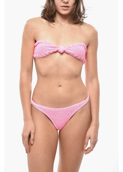 Bikini REINA OLGA High Waist Wave Motif Bandeau Bikini Pink Femei (BM 19581068) 1