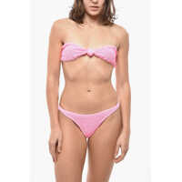 Bikini High Waist Wave Motif Bandeau Bikini Femei