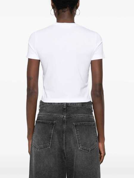 Tricouri DSQUARED2 Cropped Fit Icon Cotton T-Shirt White Femei (BM 19581074) 4