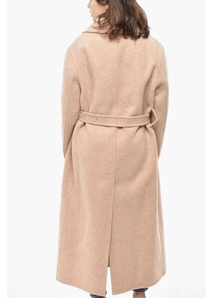Paltoane Jil Sander Virgin Wool Unlined Coat With Belt Pink Femei (BM 19581077) 2