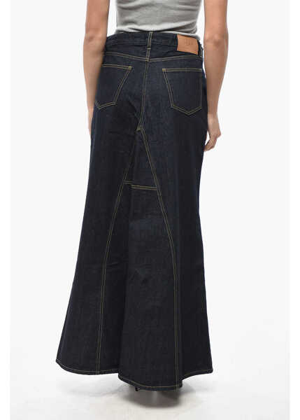 Fuste casual 1989 STUDIO Denim Long Skirt With Visible Stitching Blue Femei (BM 19581083) 2