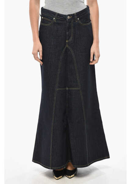 Fuste casual 1989 STUDIO Denim Long Skirt With Visible Stitching Blue Femei (BM 19581083) 1