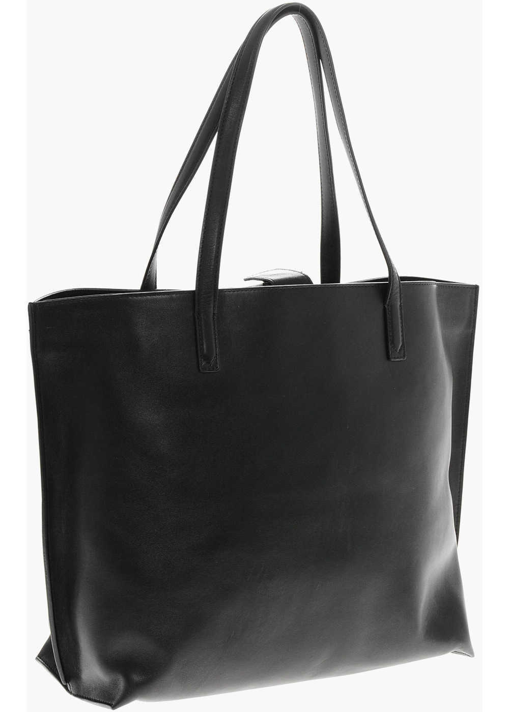 Genti de mana DSQUARED2 Leather Tote Bag With Metal Monogrm Black Femei (BM 19581086) 2