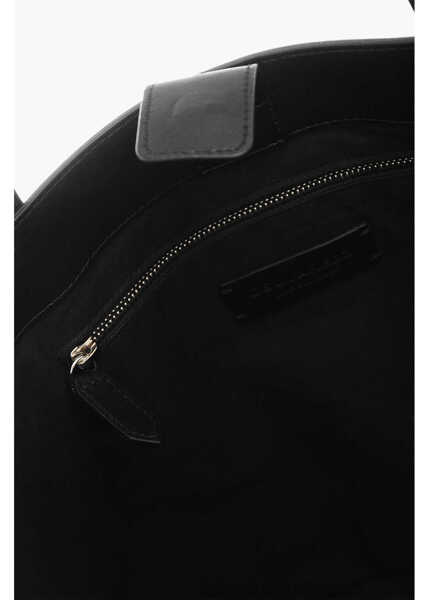 Genti de mana DSQUARED2 Leather Tote Bag With Metal Monogrm Black Femei (BM 19581086) 4