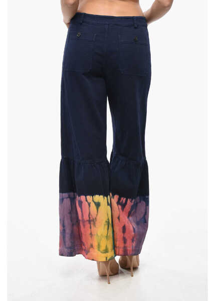Pantaloni casual Dior Wide Leg Pants With Tie-Dye Effect Blue Femei (BM 19581089) 2