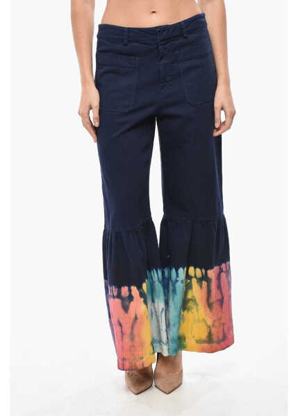 Pantaloni casual Dior Wide Leg Pants With Tie-Dye Effect Blue Femei (BM 19581089) 1