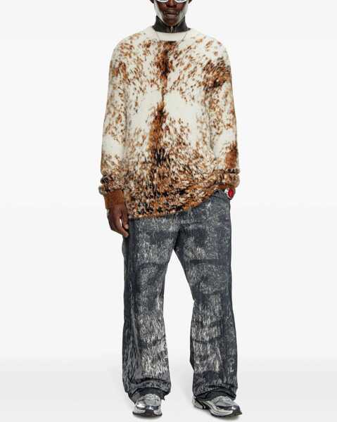 Pulovere Diesel Red Tag Cropped Fit Itello Crew Neck Sweater Brown Femei (BM 19581095) 2