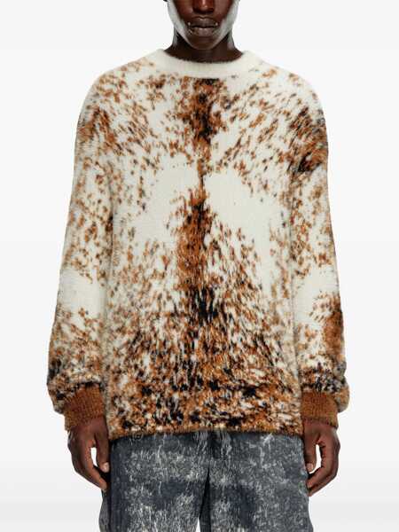 Pulovere Diesel Red Tag Cropped Fit Itello Crew Neck Sweater Brown Femei (BM 19581095) 3