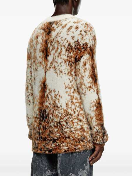 Pulovere Diesel Red Tag Cropped Fit Itello Crew Neck Sweater Brown Femei (BM 19581095) 4