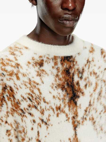 Pulovere Diesel Red Tag Cropped Fit Itello Crew Neck Sweater Brown Femei (BM 19581095) 5