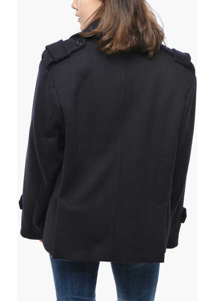 Paltoane Max Mara Sfilata Double-Breasted Laveno Wool And Cashmere Coat Blue Femei (BM 19581104) 2