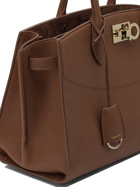 Genti de mana Ferragamo Studio Soft medium handbag Brown Femei (BM 19588302) 4