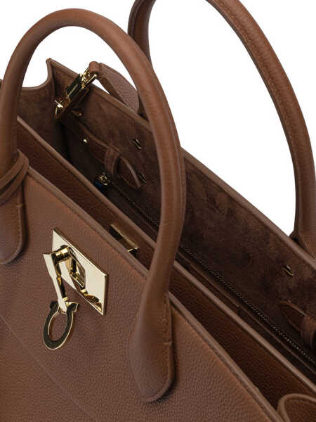 Genti de mana Ferragamo Studio Soft medium handbag Brown Femei (BM 19588302) 5