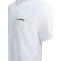 Tricouri JACQUEMUS pentru Barbati - Tricouri JACQUEMUS T-shirt with Gros Grain logo White Barbati (BM 19588350) - B-mall.ro
