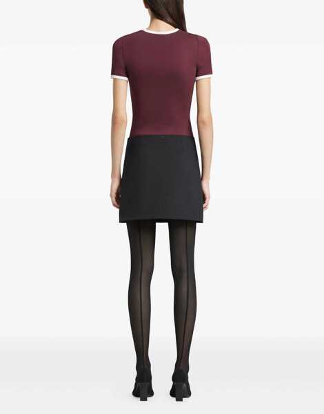 Tricouri COURRGES Signature Contrast T-Shirt BORDEAUX Femei (BM 19589480) 3