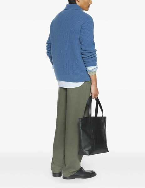 Tricouri Polo MAISON KITSUN Long-Sleeved Polo Shirt BLUE Barbati (BM 19589525) 3