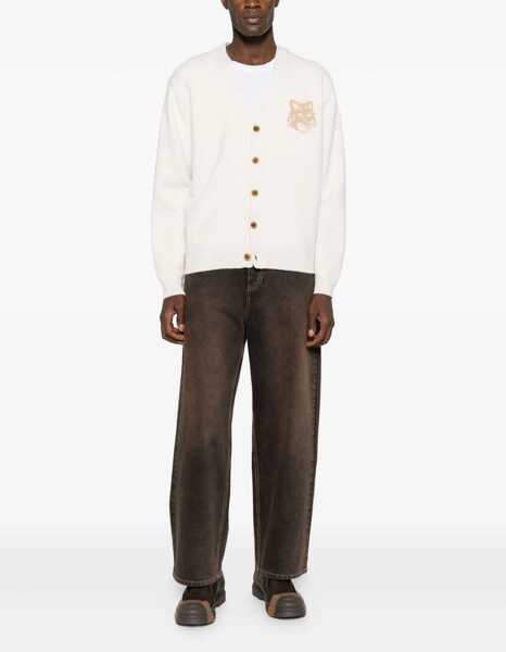 Cardigane MAISON KITSUN Fox Head Cardigan BEIGE Barbati (BM 19589681) 2