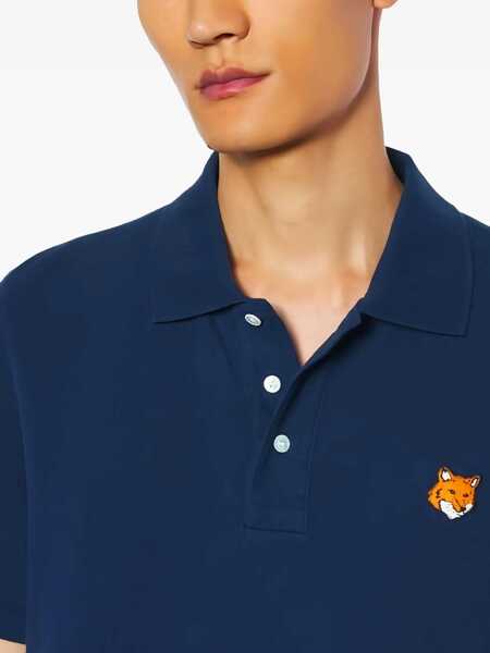 Tricouri Polo MAISON KITSUN Polo With Logo BLUE Barbati (BM 19589726) 2
