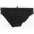 DSQUARED2 Solid Color Swim Brief With Printed Maxi Logo Black
