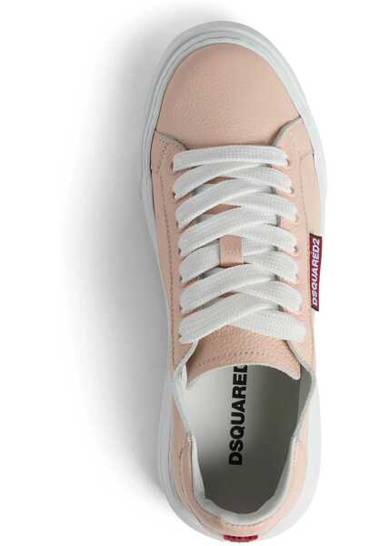 Sneakers DSQUARED2 Textured Leather Bumber Low-Top Sneakers Pink Femei (BM 19589849) 4