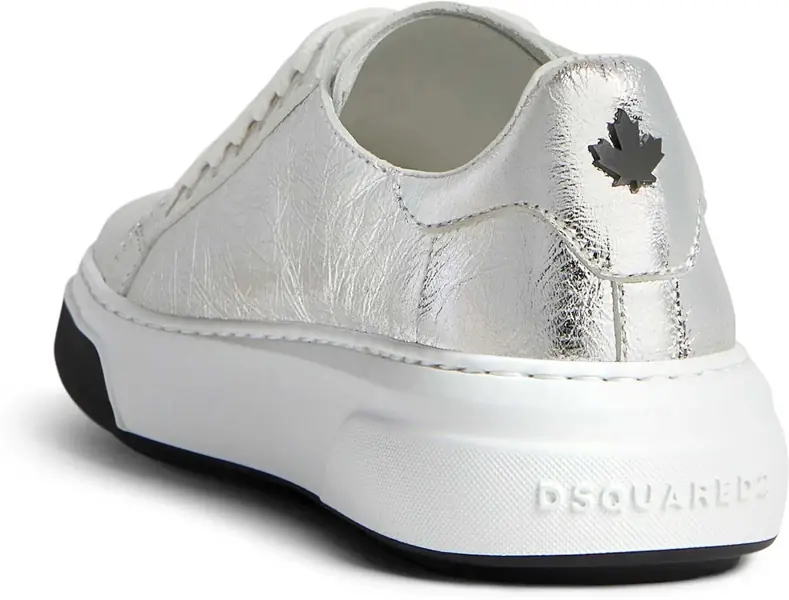 Sneakers DSQUARED2 Metallic Leather Low Top Sneakers Silver Femei (BM 19589855) 3