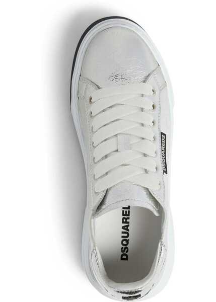 Sneakers DSQUARED2 Metallic Leather Low Top Sneakers Silver Femei (BM 19589855) 4