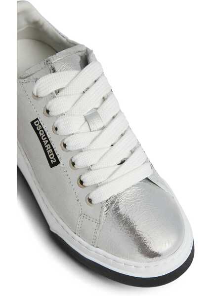 Sneakers DSQUARED2 Metallic Leather Low Top Sneakers Silver Femei (BM 19589855) 5