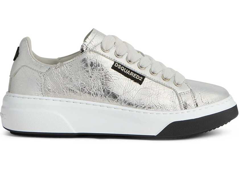 Sneakers DSQUARED2 Metallic Leather Low Top Sneakers Silver Femei (BM 19589855) 1
