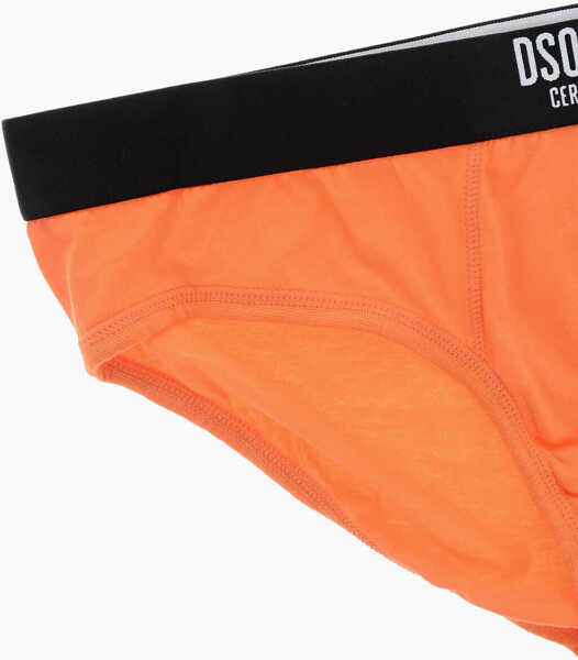 Chiloti DSQUARED2 Solid Color Stretch Cotton Brief Orange Barbati (BM 19589861) 2