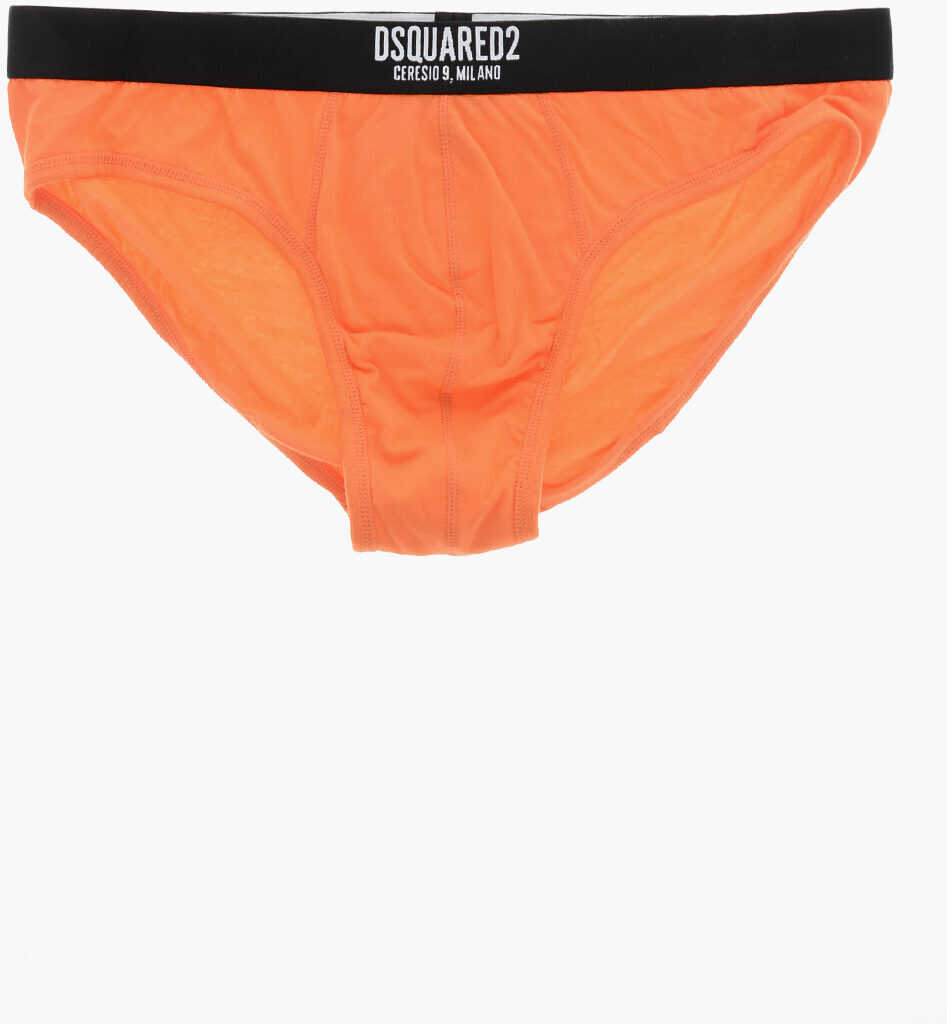 Chiloti DSQUARED2 Solid Color Stretch Cotton Brief Orange Barbati (BM 19589861) 1