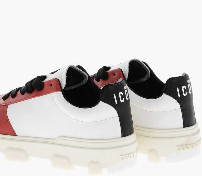 Sneakers DSQUARED2 Icon Leather Basket Low-Top Sneakers With Logoed Sole And Co Red Barbati (BM 19589873) 2