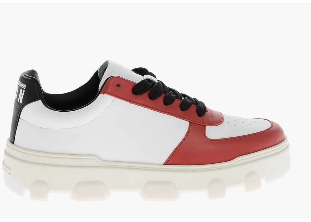 Sneakers DSQUARED2 Icon Leather Basket Low-Top Sneakers With Logoed Sole And Co Red Barbati (BM 19589873) 3