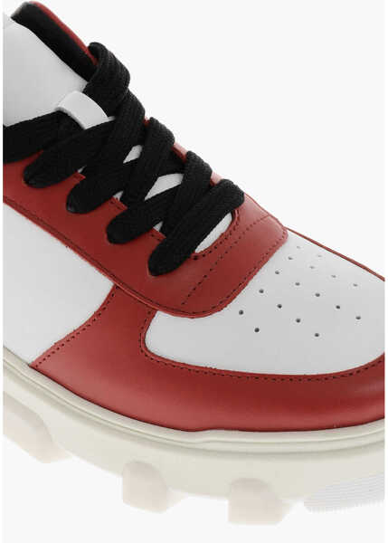 Sneakers DSQUARED2 Icon Leather Basket Low-Top Sneakers With Logoed Sole And Co Red Barbati (BM 19589873) 4