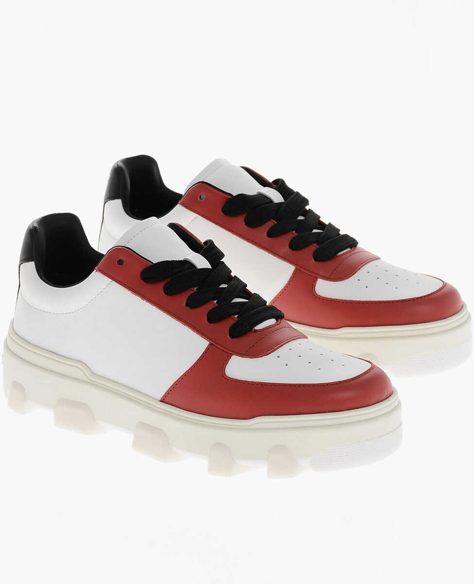Sneakers DSQUARED2 Icon Leather Basket Low-Top Sneakers With Logoed Sole And Co Red Barbati (BM 19589873) 1