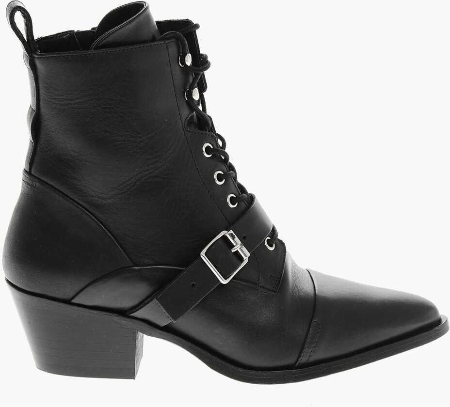 Botine AllSaints Leather Katy Biker Ankle-Boots Heel 5.5Cm Black Femei (BM 19589876) 3