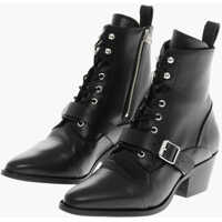 Botine Leather Katy Biker Ankle-Boots Heel 5.5Cm Femei