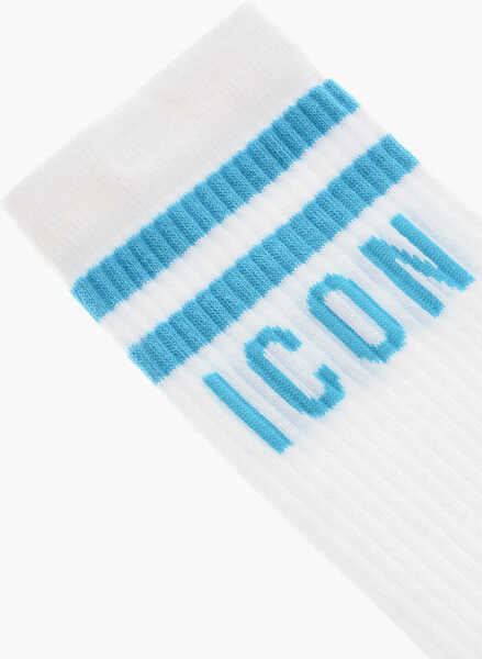 Sosete DSQUARED2 Icon Long Socks With Contrasting Monogram White Barbati (BM 19589879) 2