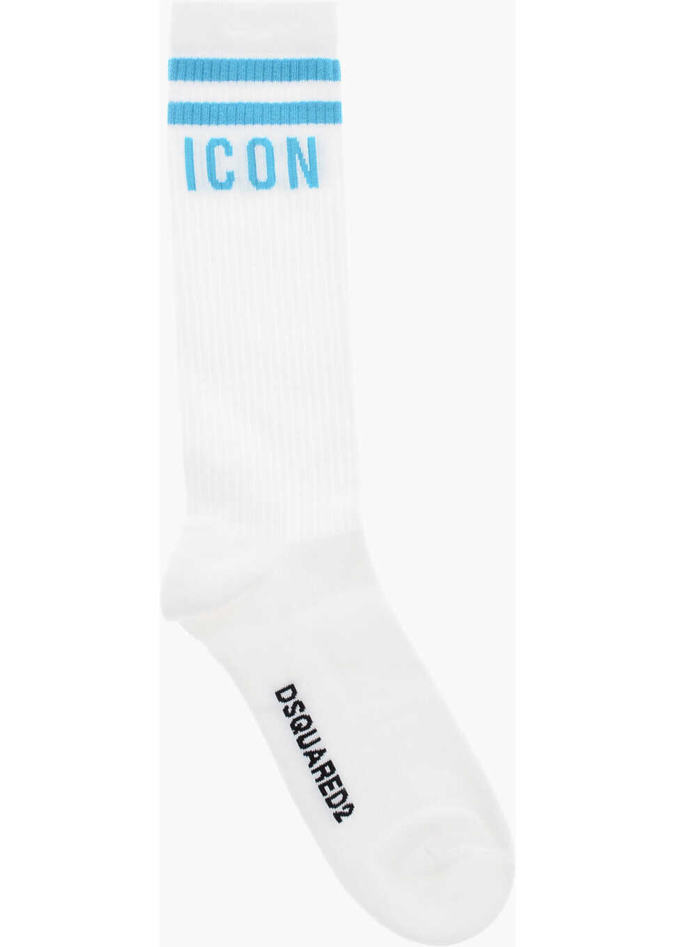 Sosete DSQUARED2 Icon Long Socks With Contrasting Monogram White Barbati (BM 19589879) 1
